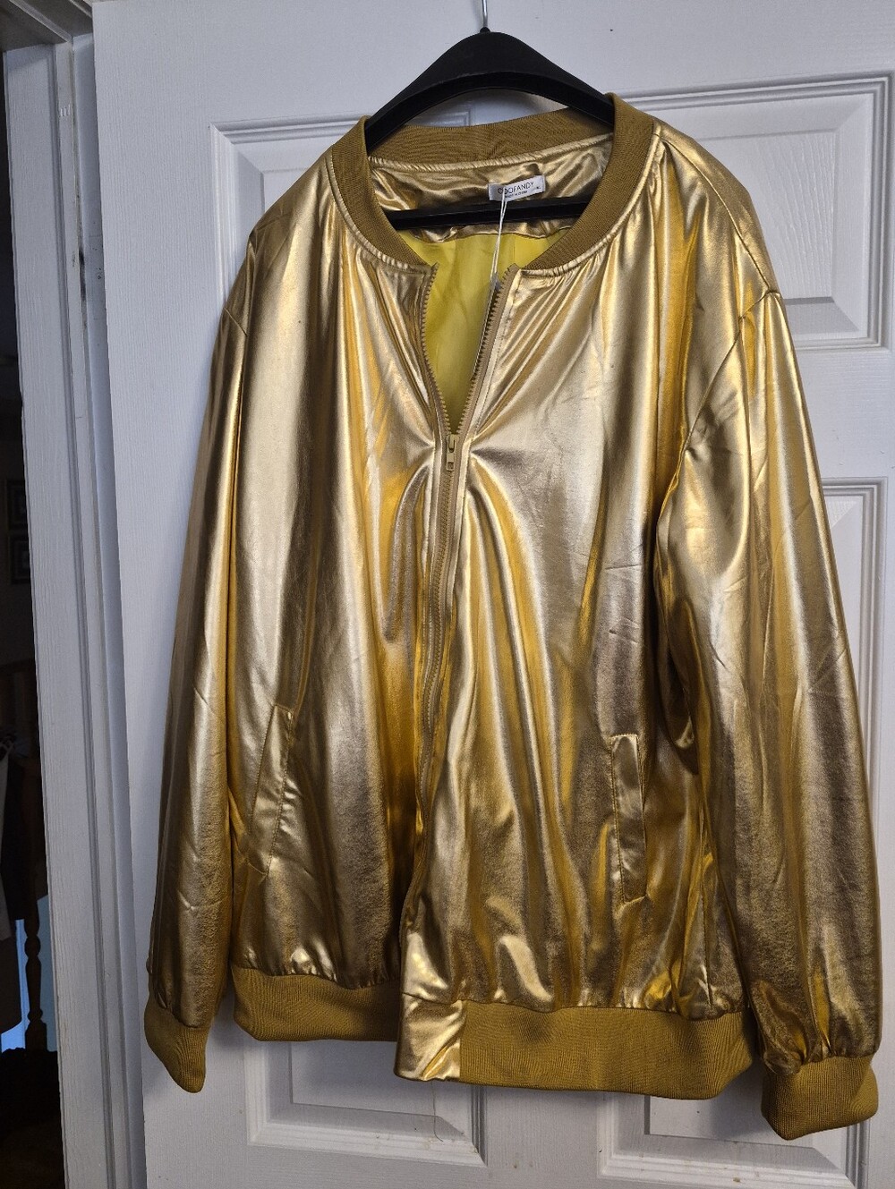 Metallic Gold Bomber Jacket by Unbranded